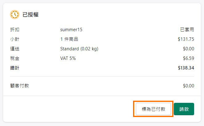Shopify 退款畫面